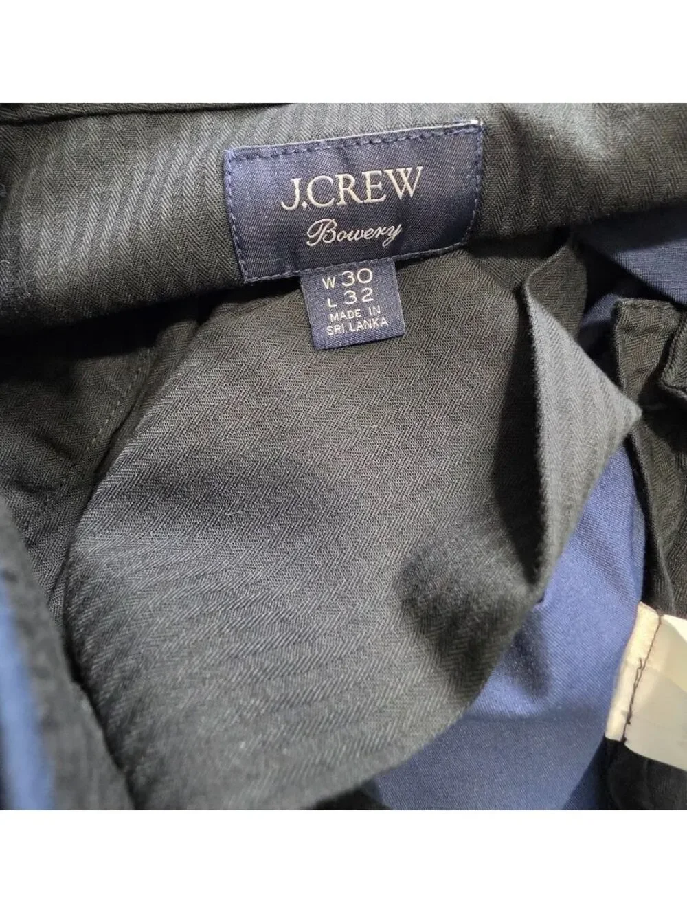 J Crew Bowery Mens Navy Blue Chino Pants 30x32 Slim Cotton Stretch Trousers